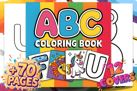 ABC Coloring Pages for Kids: Graphics & KDP Interiors