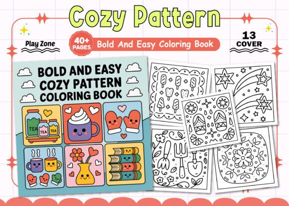 Bold Easy Cozy Pattern Coloring Pages
