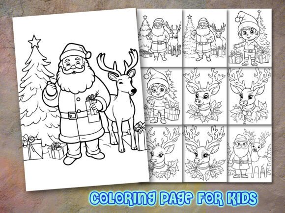 Christmas Coloring Page for Kdp: Graphics & Coloring Pages