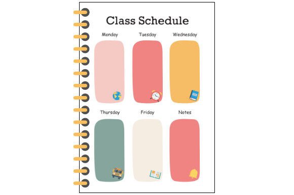 Class Schedule Design: Graphics for Kdp Interiors