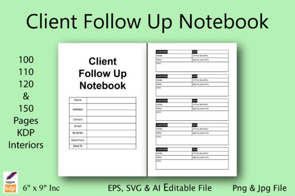 Client Follow Up Notebook KDP Interiors Graphics