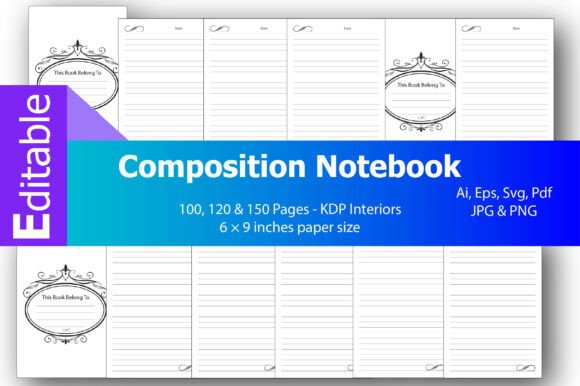 Composition Notebook Graphics for KDP Interiors