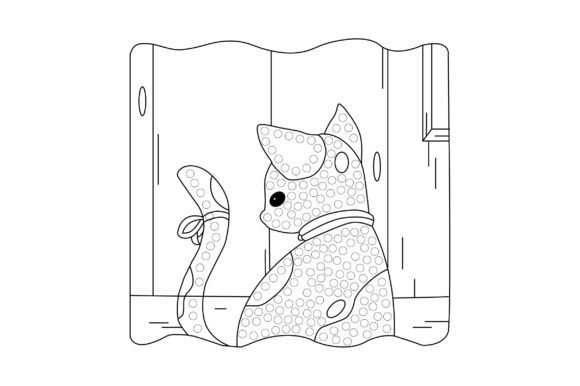 Cute Cat Coloring Page Dot Marker Vector: Freebies & Graphics for Local Brands