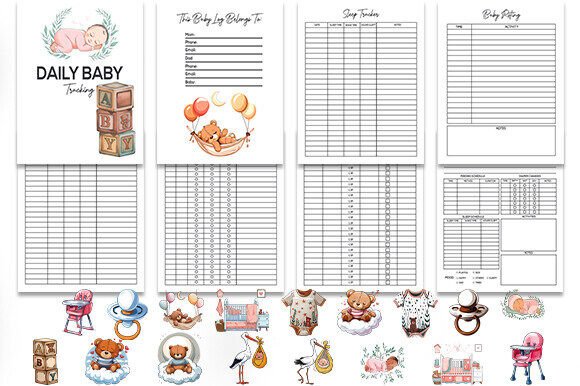 Daily Baby Tracking Graphics for Kdp Interiors