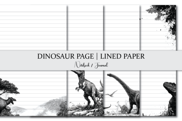 Dinosaur Page Lined Paper: Graphics for KDP Interiors & Creative Sellers