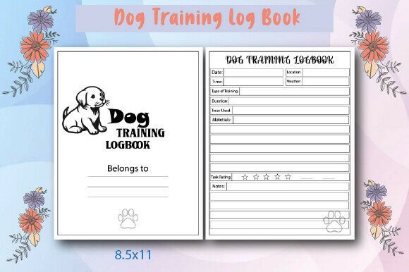 Dog Training Log Book Graphics by Kdp Interiors