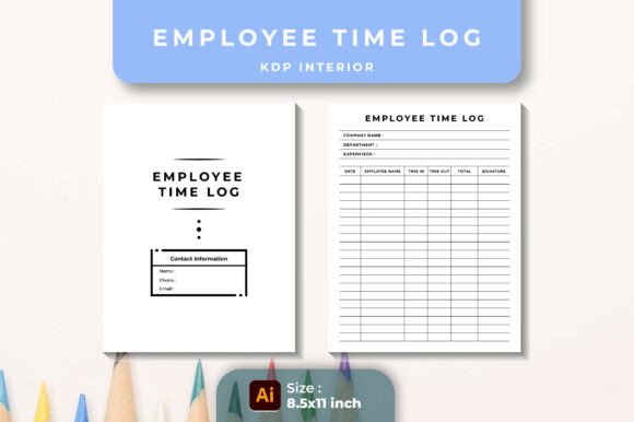 Employee Time Log Book: KDP Interiors Graphics