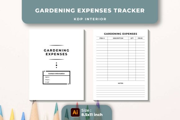Gardening Expenses Log Book KDP Interior