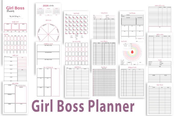 Girl Boss Planner Graphics for Kdp Interiors
