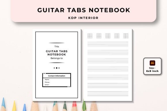 Guitar Tabs Notebook KDP Interior: Graphics for Creative Branding