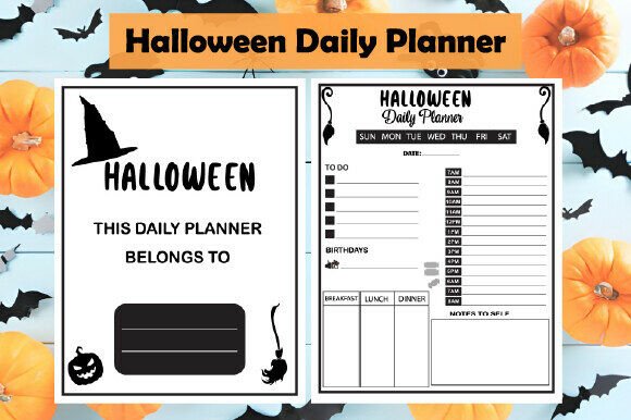 Halloween Daily Planner Graphics for Kdp Interiors