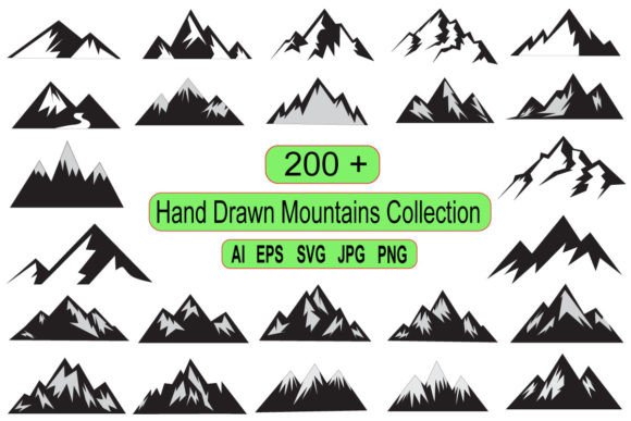 Hand Drawn Mountains Graphic Collection