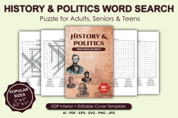 History Politics Word Search Book: Graphics for KDP Interiors