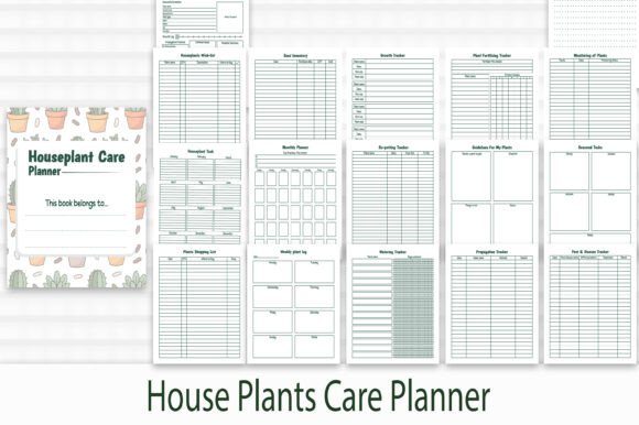 House Plants Care Planner Graphics for Kdp Interiors