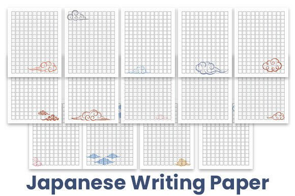 Japanese Writing Paper: Graphics for Kdp Interiors Branding