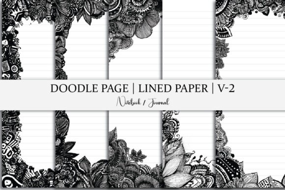 Lined Paper Doodle Page Journal Graphics for Kdp Interiors