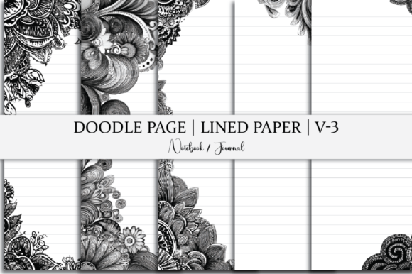 Lined Paper Doodle Page Notebook: Graphics for Kdp Interiors