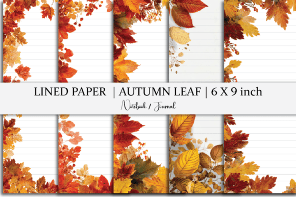 Lined Paper Notebook Autumn Leaf