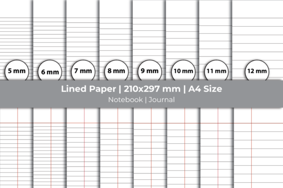 Lined Paper Notebook Journal Graphics for Kdp Interiors