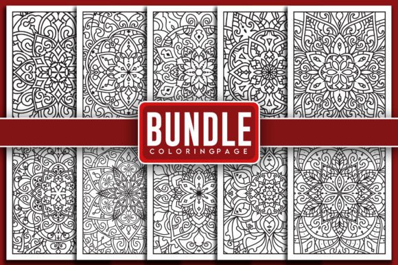 Mandala Bundle Flower Coloring Pages Graphics