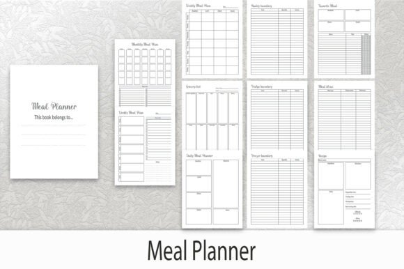 Meal Planner Graphics for KDP Interiors