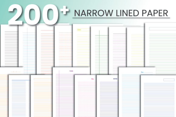 Narrow Lined Paper Extra-Narrow Graphics for Kdp Interiors