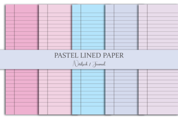 Pastel Lined Journal Paper: KDP Interiors Graphics