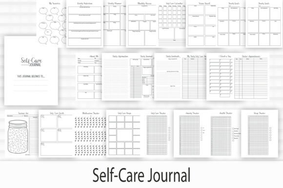 Self-Care Journal Graphics by Kdp Interiors