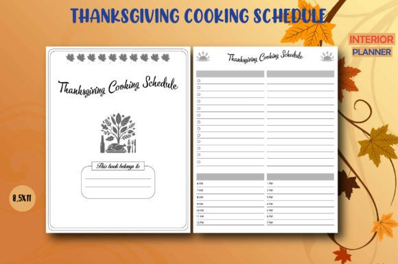 Thanksgiving Cooking Schedule Graphics for KDP Interiors