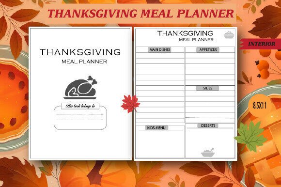 Thanksgiving Meal Planner: Graphics for KDP Interiors