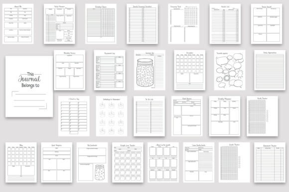 Undated 2026 Teens Bullet Journal Graphics for KDP Interiors